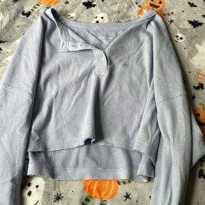Aeropostale XL button up light blue cropped sweater